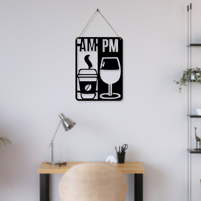 Coffee Mornings & Wine Nights Iron Wall Accent