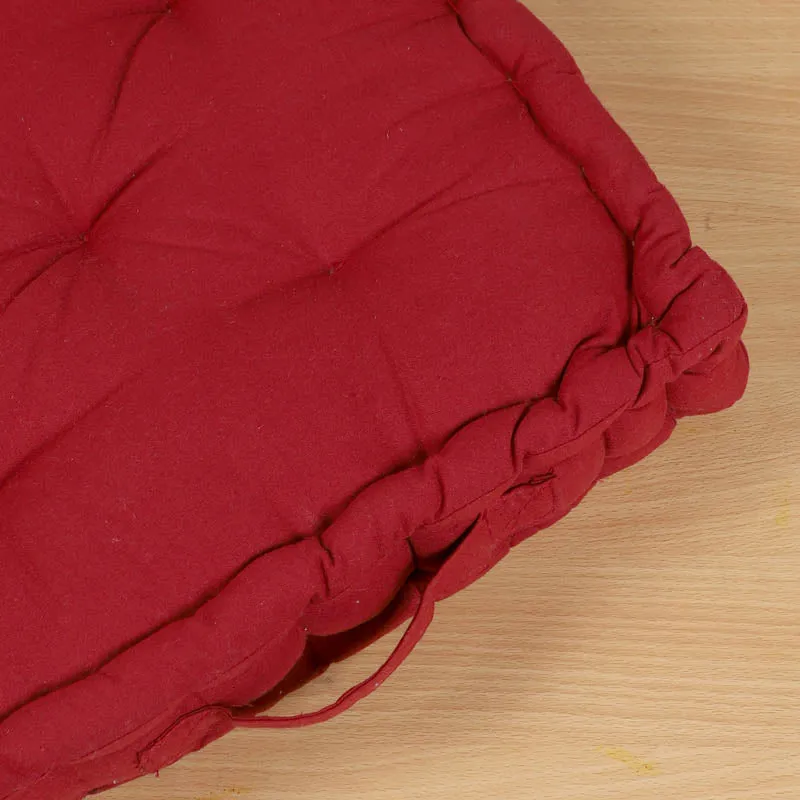 Altra Solid Cotton Floor Cushion - Red media 5