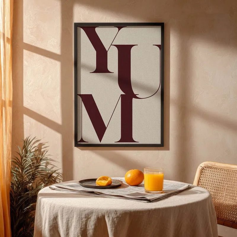 YUM Font Archival Canvas Wall Art - Black media 4