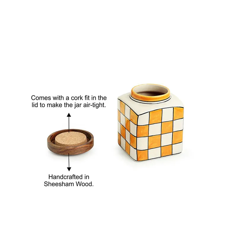 Chaturanga Airtight Ceramic Jar (240 mL) - Set Of Two media 4