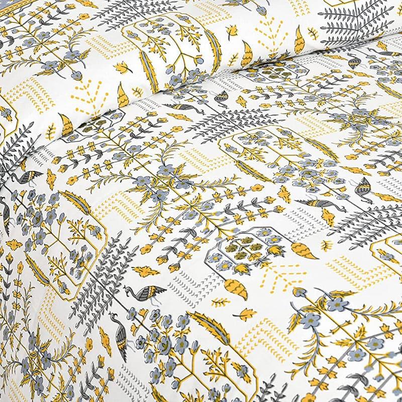 Evie Printed Cotton Bedsheet (Yellow) - 180 TC media 3