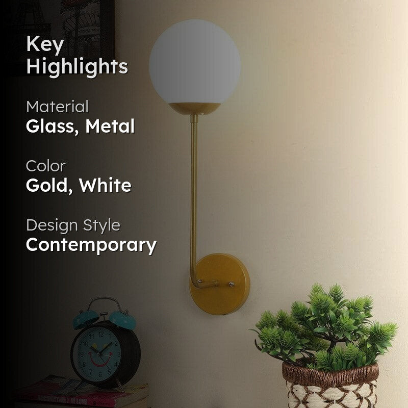 Osiri Moon LED Glass & Metal Wall Lamp media 2