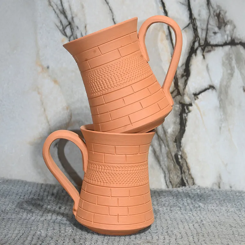 Kaivalya Terracotta Coffee Mug (250 mL Each) - Set of Two media 3
