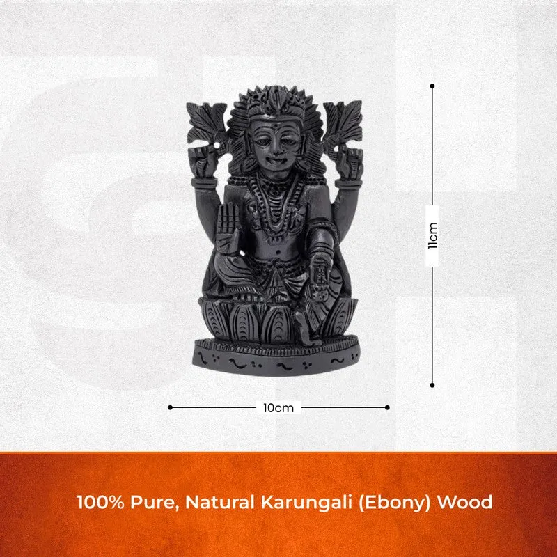 Goddess Lakshmi Divine Ebony Wood Idol media 8