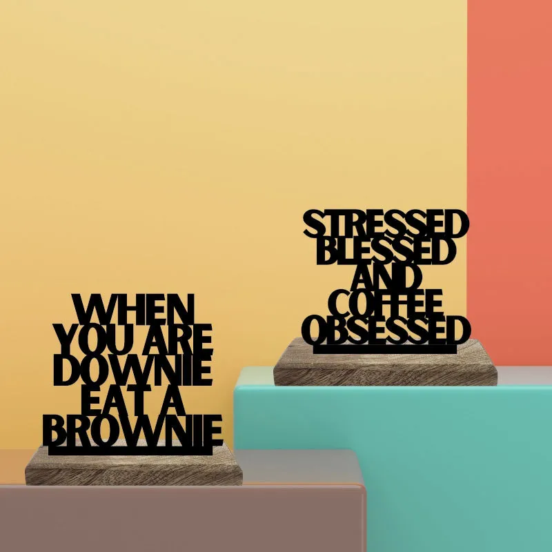 Caffeinated Comfort Typography Showpiece - Set Of Two media 1