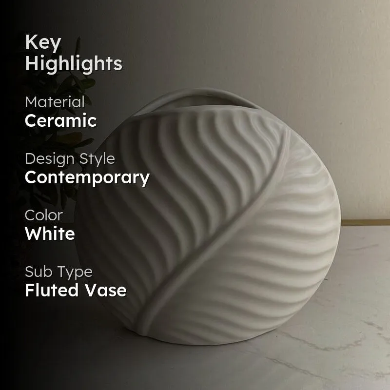 Leafy Twist Ceramic Vase media 2
