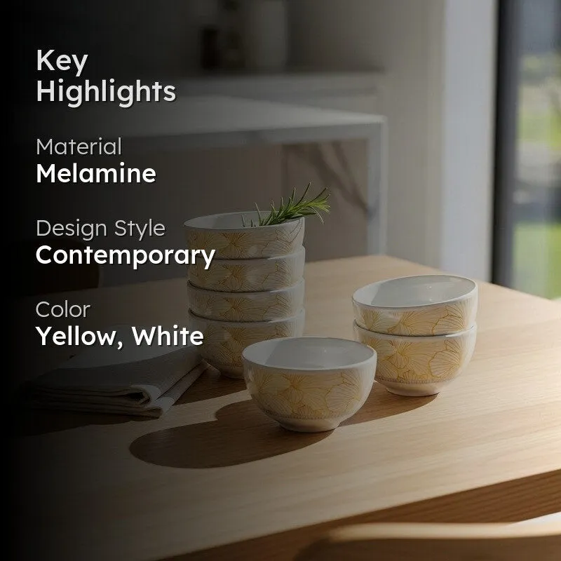 Flore Melamine Snack Bowls (200 mL Each) - Set of Six media 2