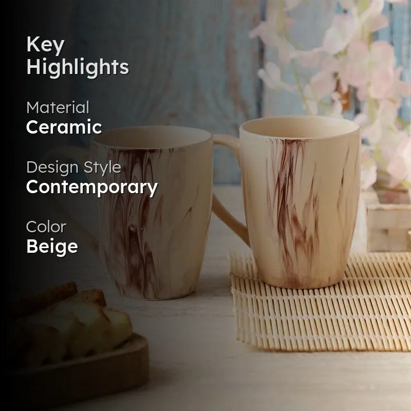 Classic Ceramic Coffee Mug (350 mL Each) - Set of Two media 2