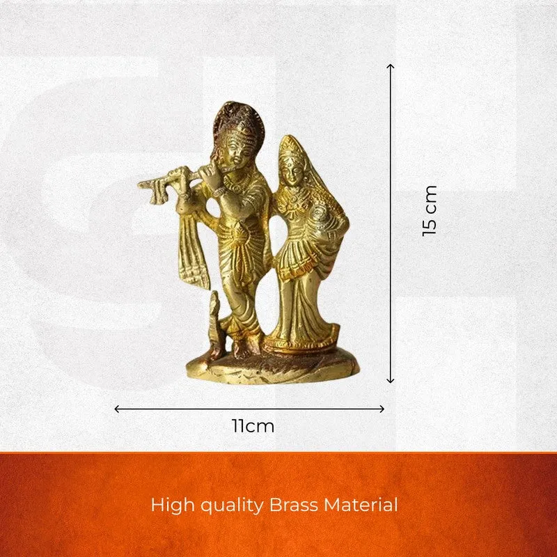Sri Radha Krishna Divine Brass Idol media 7