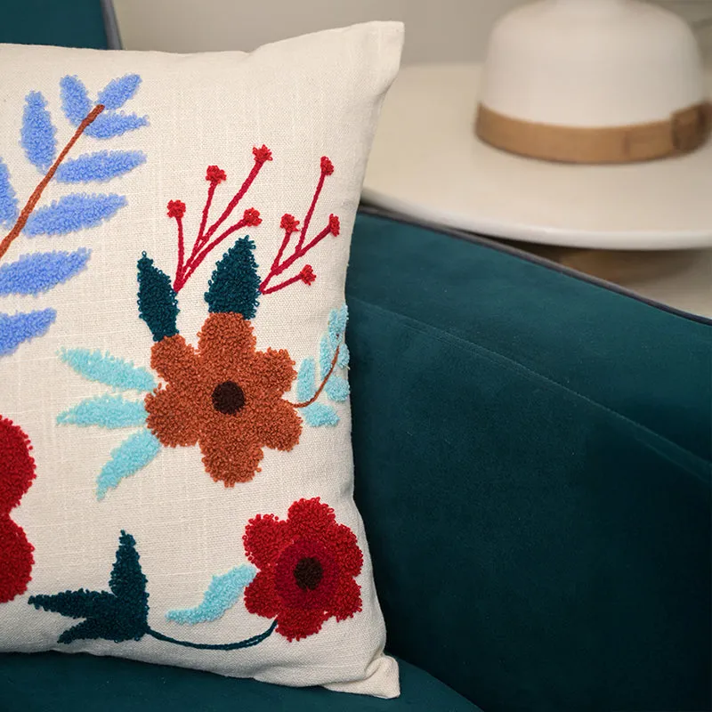 Poppy Plush Embroidered Cushion Cover media 5