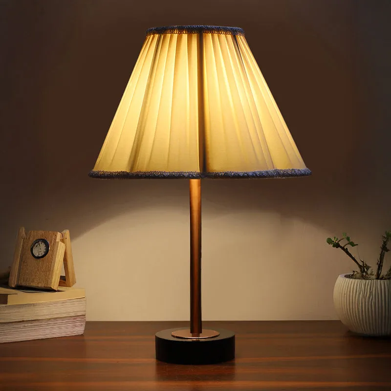 Pleatra Rodin Wooden Table Lamp - Ivory,Copper,Black media 1
