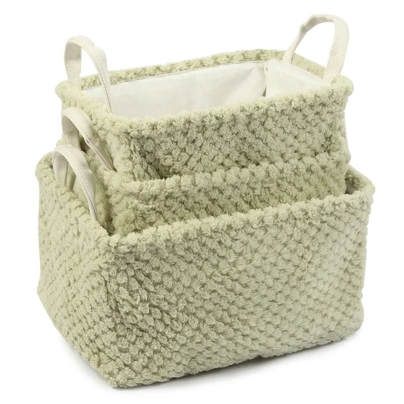 UrbanNest Fabric Storage Basket (Green) - Set Of Three media 6