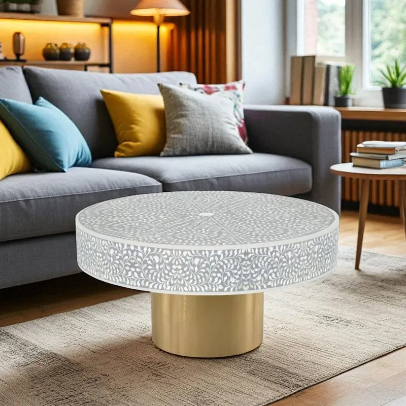 Prestyn Bone Inlay Center Table - Grey media 5