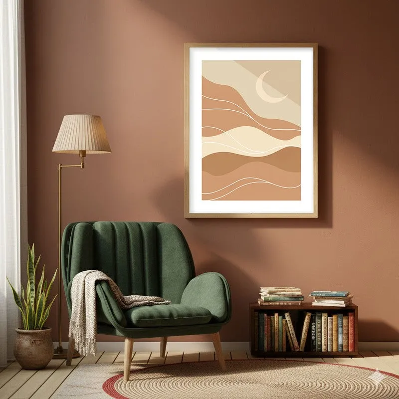 Desert Drift Canvas Wall Painting With Brown Frame media 6