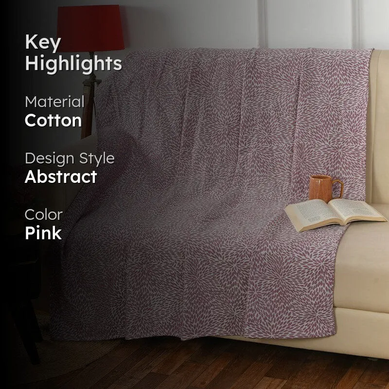 Daisytwist Abstract Cotton Throws - Pink media 2