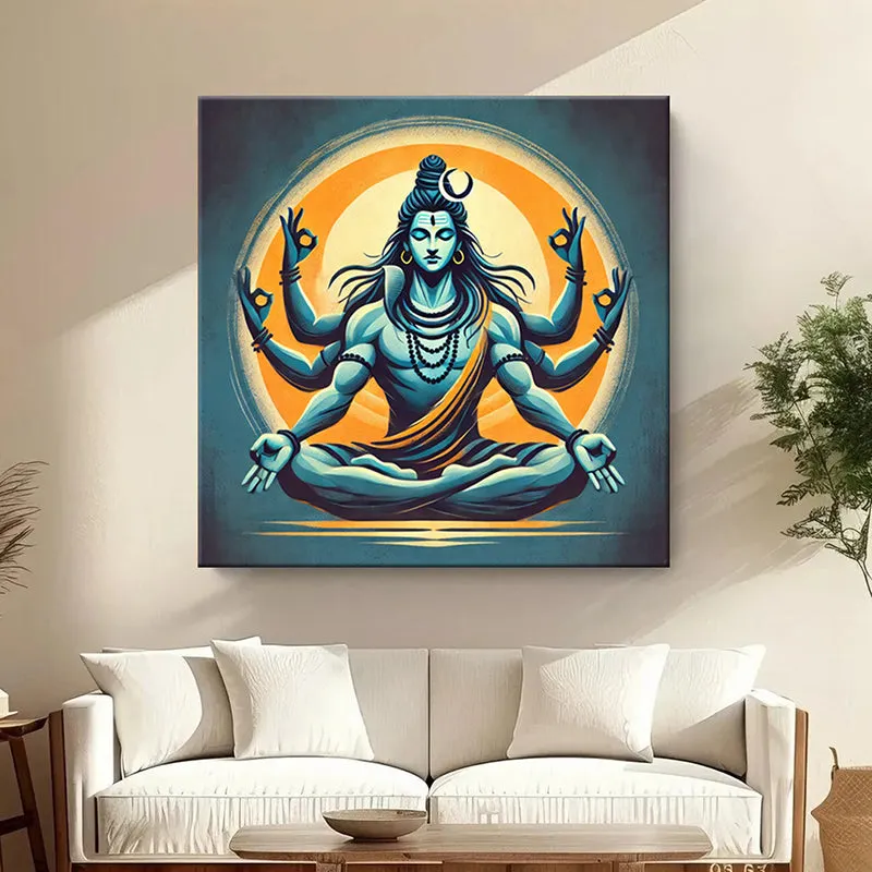 Multi-Armed Shiva Poly Canvas Wall Painting media 1