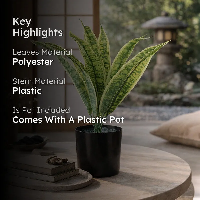 Neonix Snake Artificial Plant With Plastic Pot - 1.4 Feet media 2
