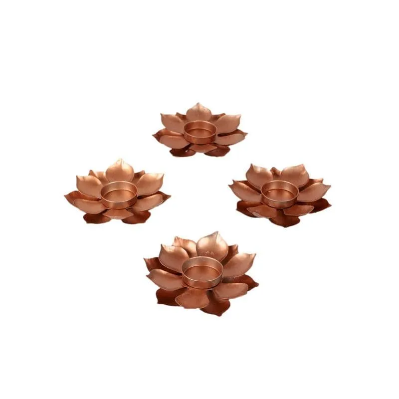 Ethnic Flower Tealight Holder - Set Of Four media 4