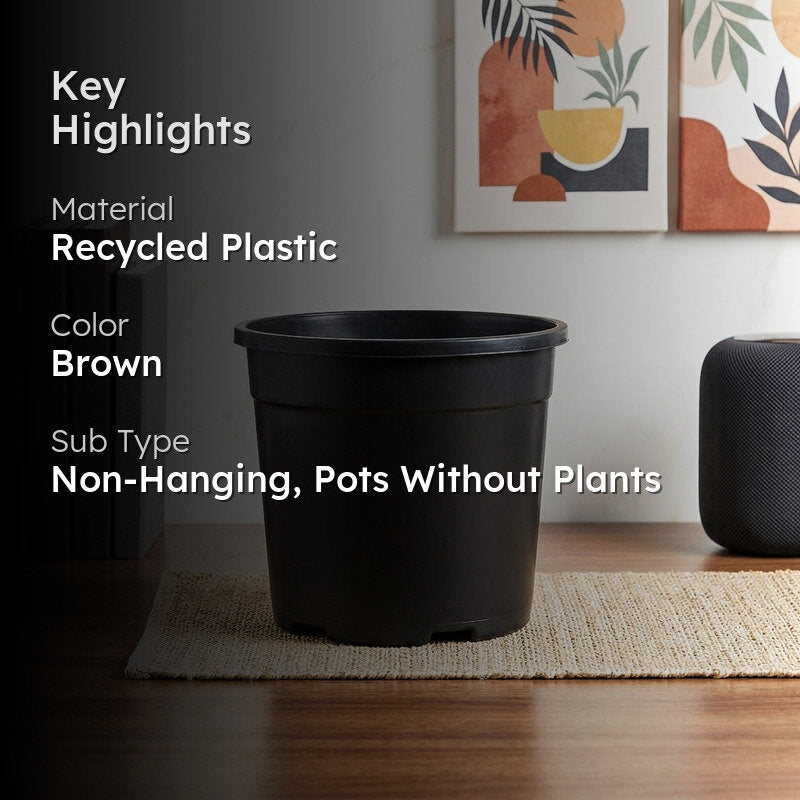 Ugaoo Garden Brown Plastic Pot (9.9 CM) - Set Of Twelve media 2
