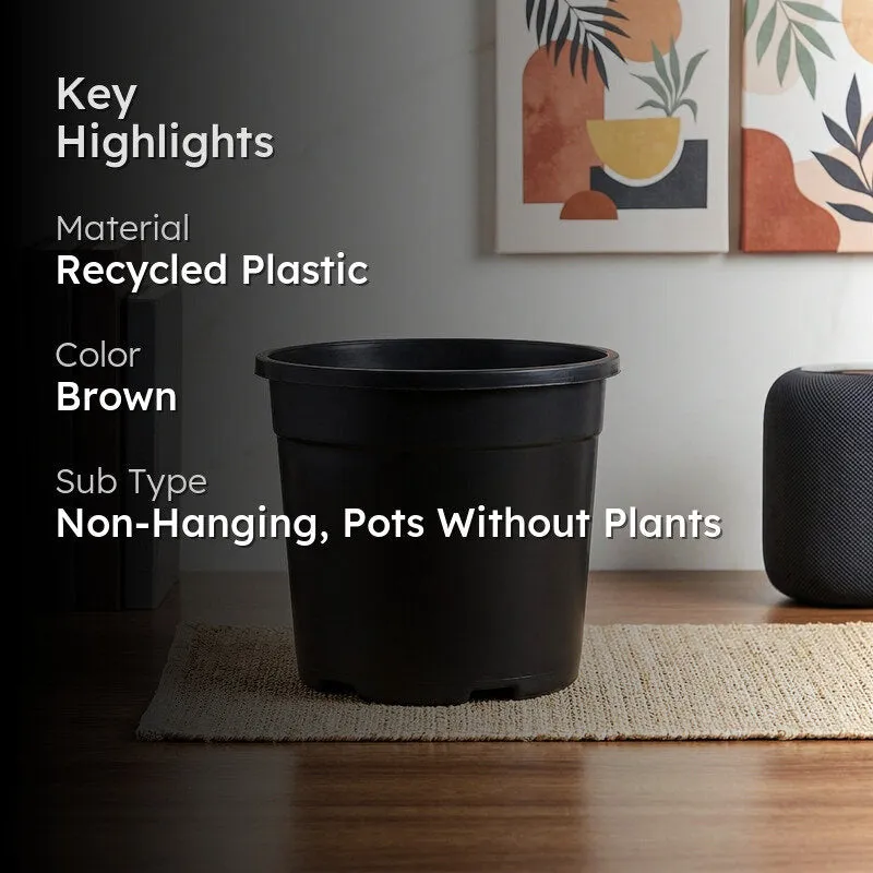 Ugaoo Garden Brown Plastic Pot (9.9 CM) - Set Of Twelve media 2