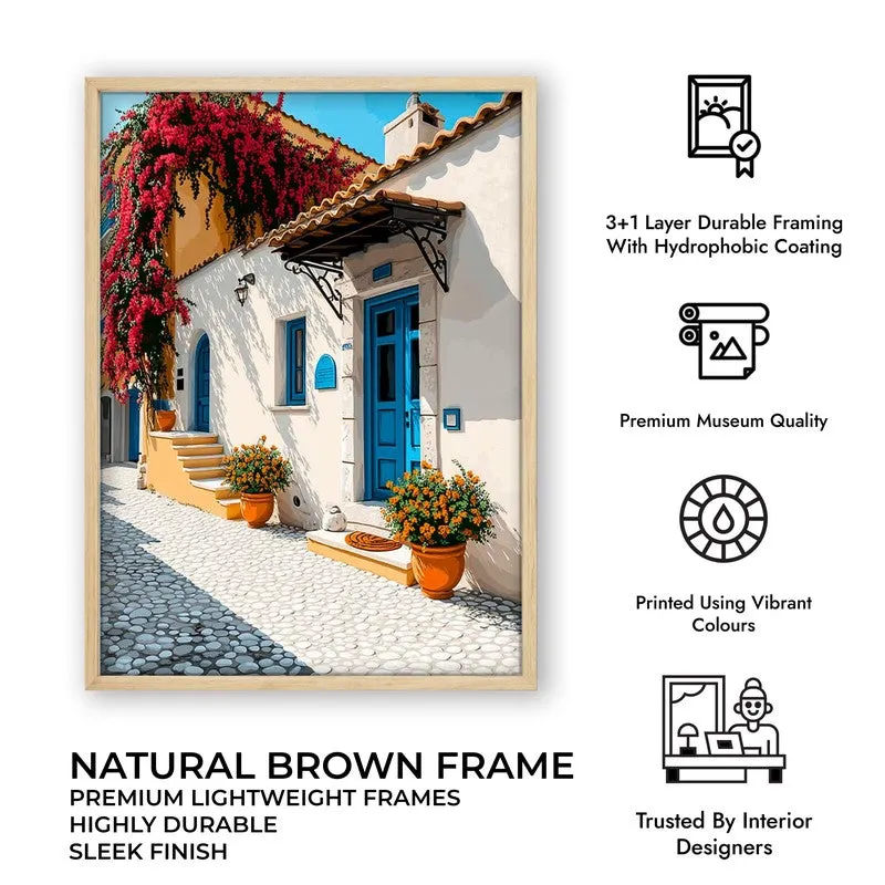 Azureway Canvas Wall Painting - Brown Frame media 10