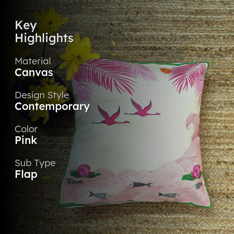 Pink Oasis Cushion Cover - Set Of Five media 2