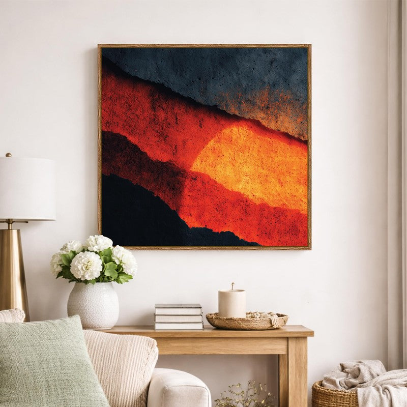 The Lava Lines Canvas Wall Art With Frame
