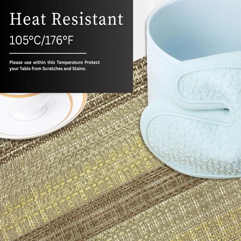 Lioren Brown Rectangle PVC Table Mats - Set Of Two media 3