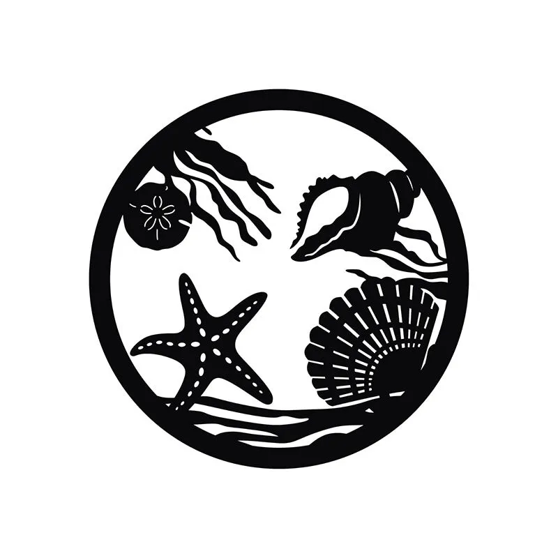 Starfish In Coastal Setting Black Iron Wall Accent media 3