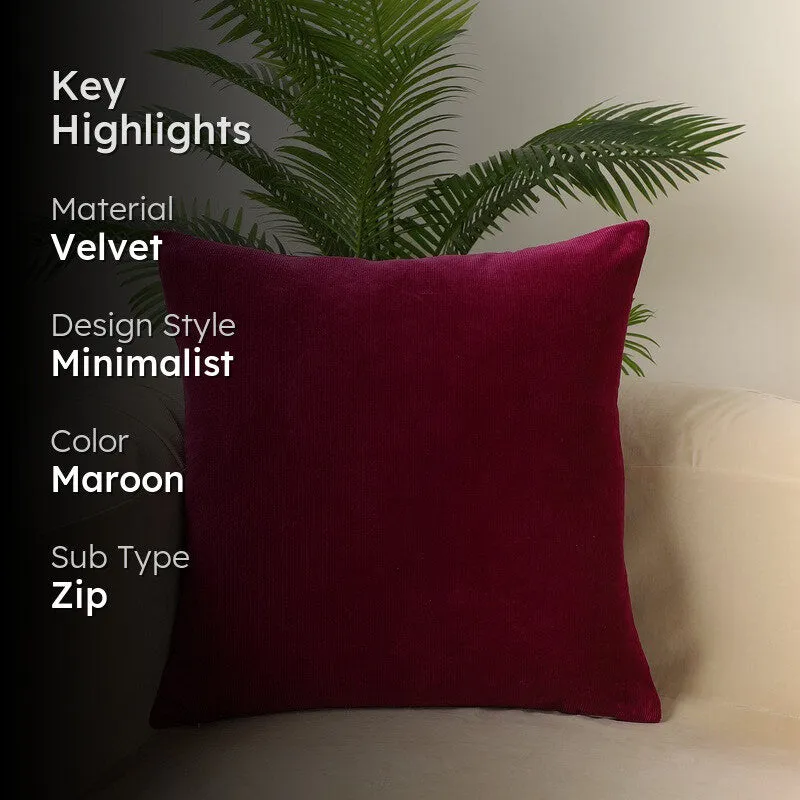Solid Luxe Cushion Cover - Maroon media 2