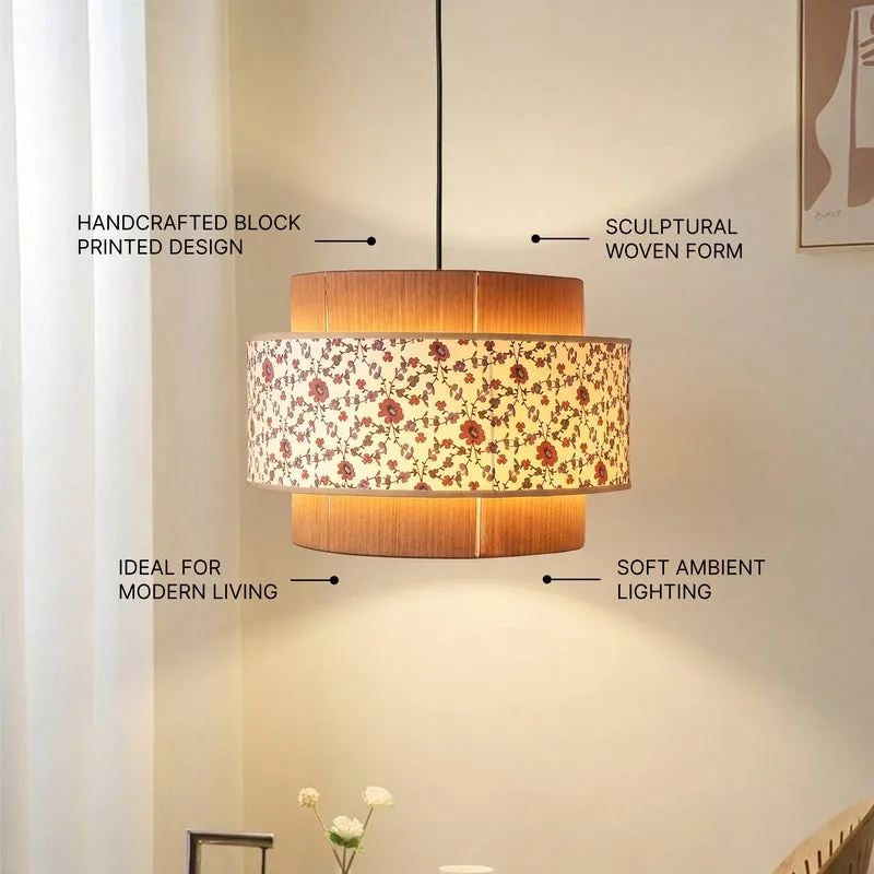 Fig Living Colour Weave Cotton Ceiling Lamp - Brown media 7
