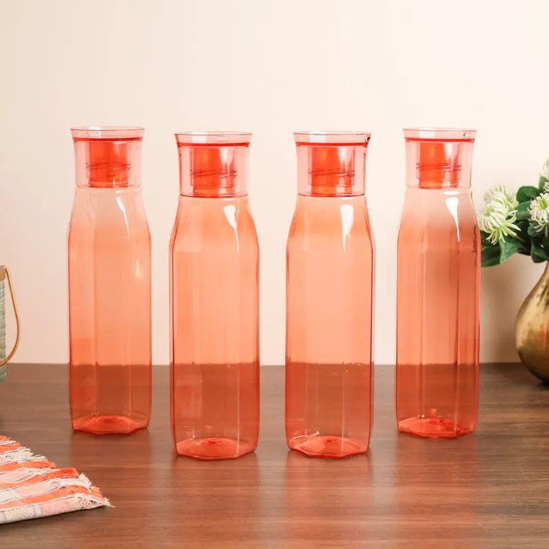 AquaLite Peach Clear PET Bottle (1000 mL Each) - Set Of Four media 1