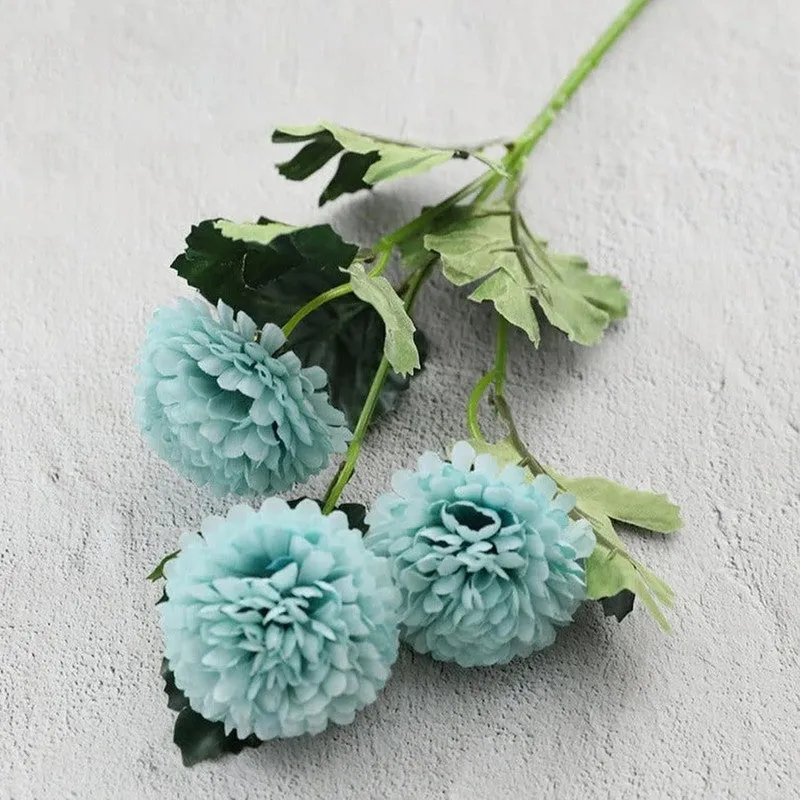 Hortensia Chrysanthemum Artificial Flower - Blue media 8