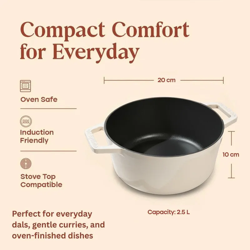 Cumin Co Enamel Cast Iron Cooking Pot (2500 mL) - White media 8