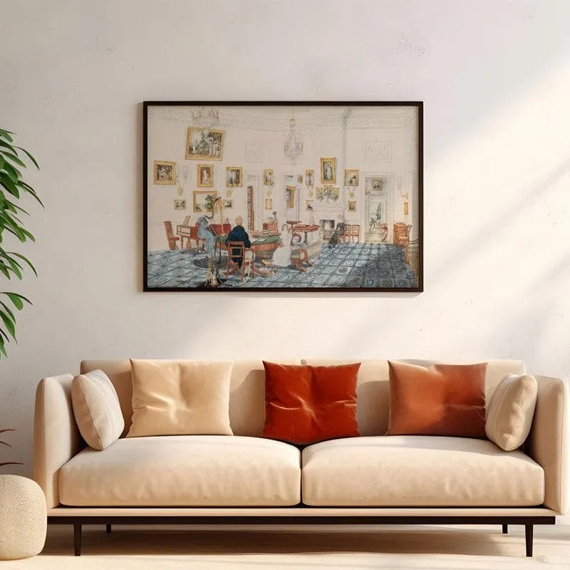 The Winter Room in the Artist's House At Patna By Sir Charles D'Oyly - Black Frame media 4