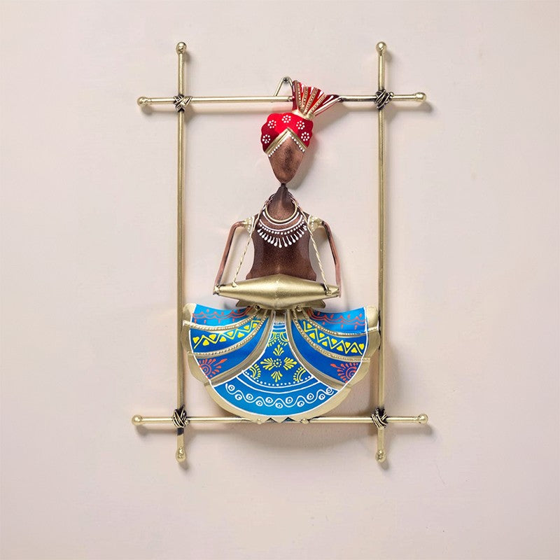 Tribal Musician Iron Wall Accent