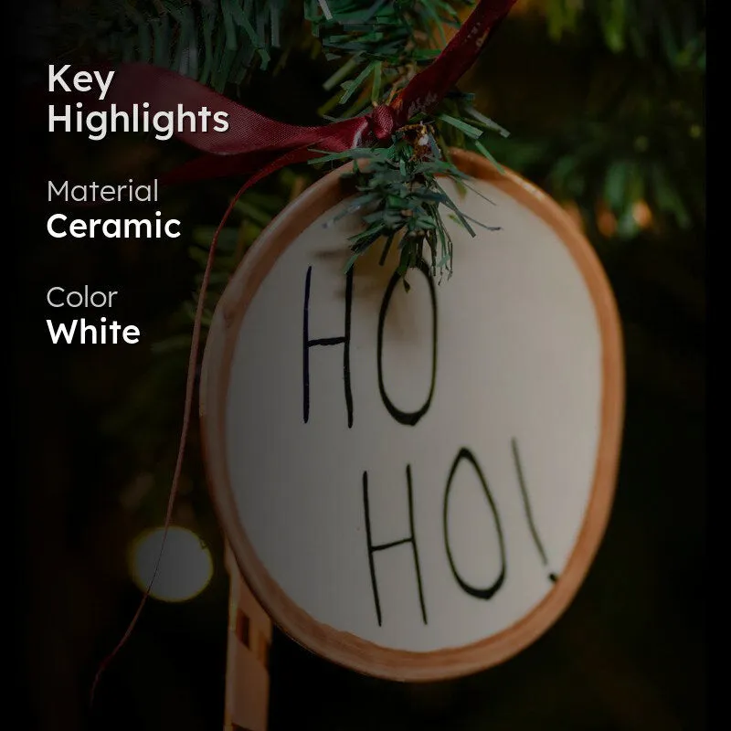 Ho Ho! Ceramic Christmas Ornament media 2