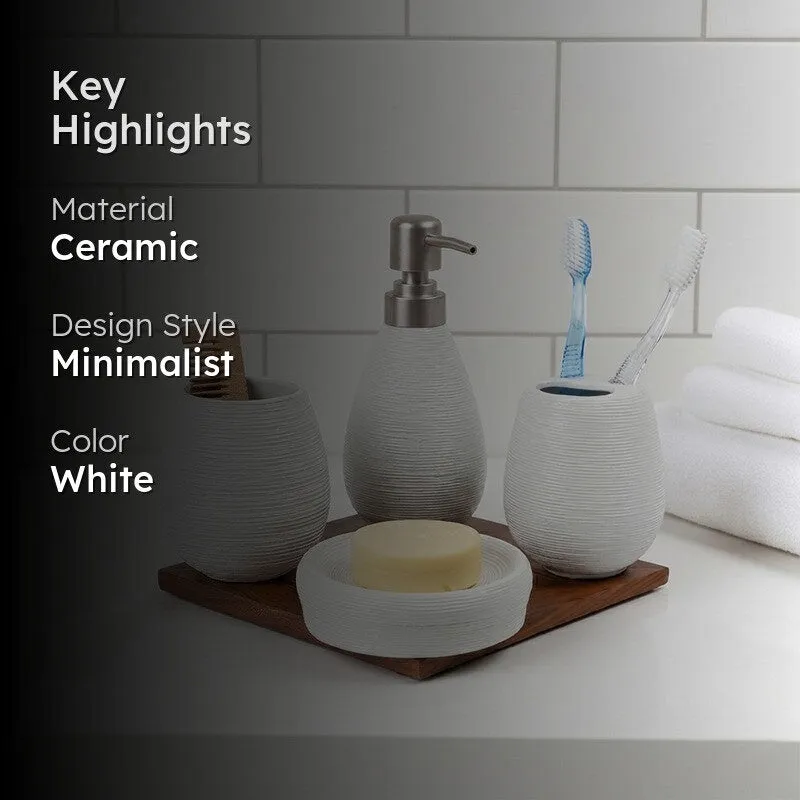 BathEssence Ceramic Bathroom Set - Four Piece Set media 2
