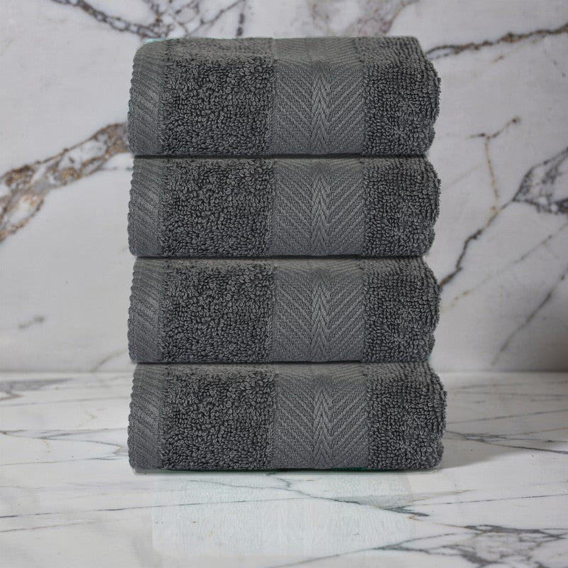 PlushAura Cotton Face Towel (Dark Grey) - Set Of Four media 3