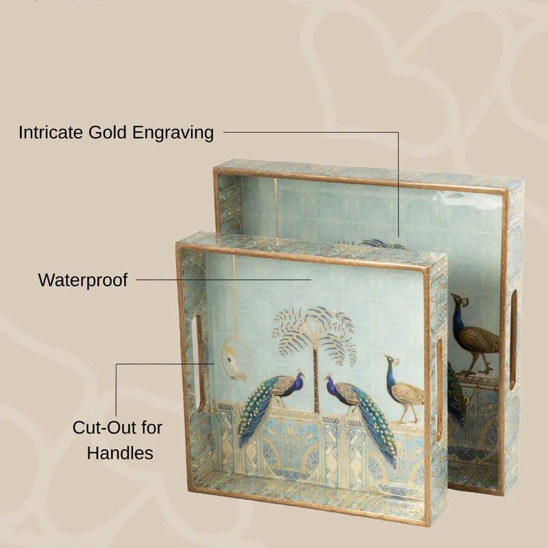 Royal Feather Square Serving Tray - Set Of Two media 5