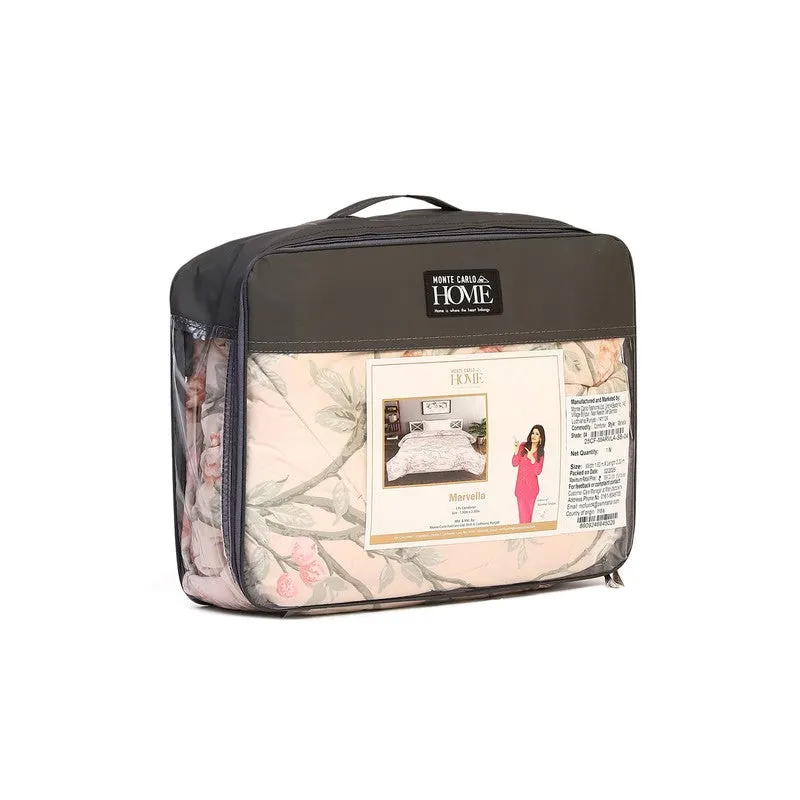 Monte Carlo Rosevia Floral Polyester Reversible Comforter (Peach) - 120 GSM media 7
