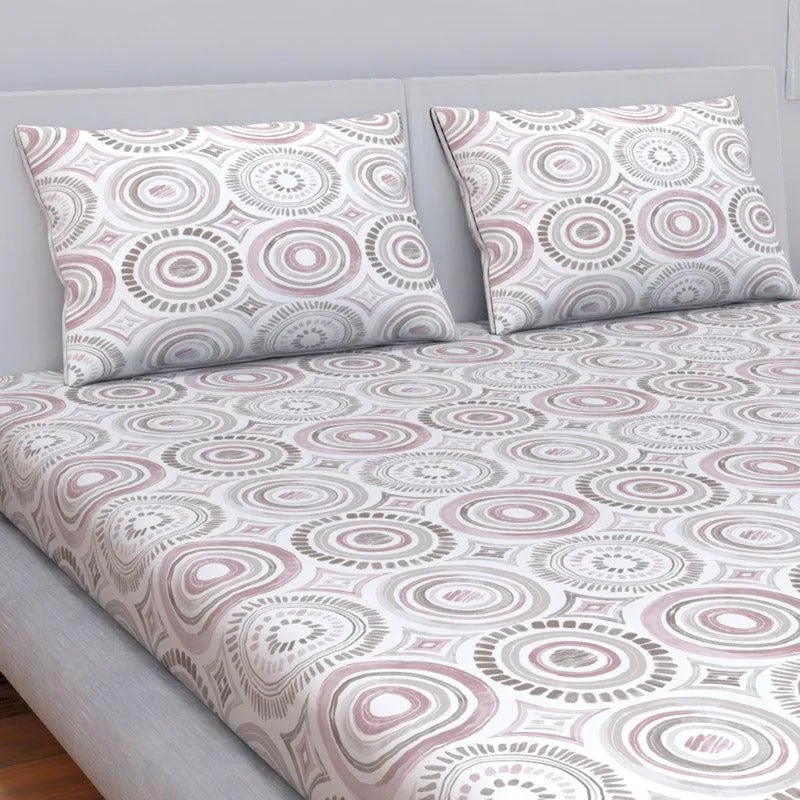 Himeya Comfort Percale Africana Cotton Bedsheet (Grey) - 120 TC media 3