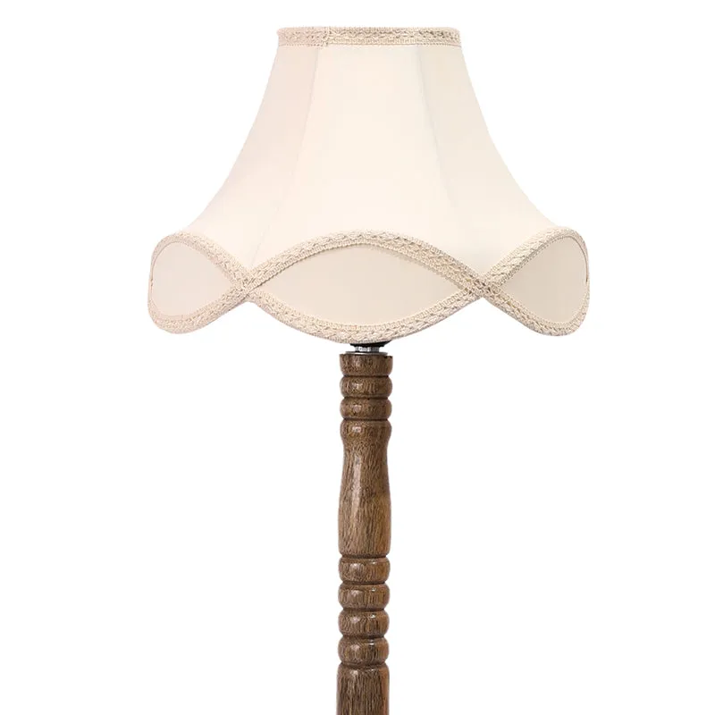 Misty Glow Table Lamp With Carved Wooden Base - White,Brown media 5