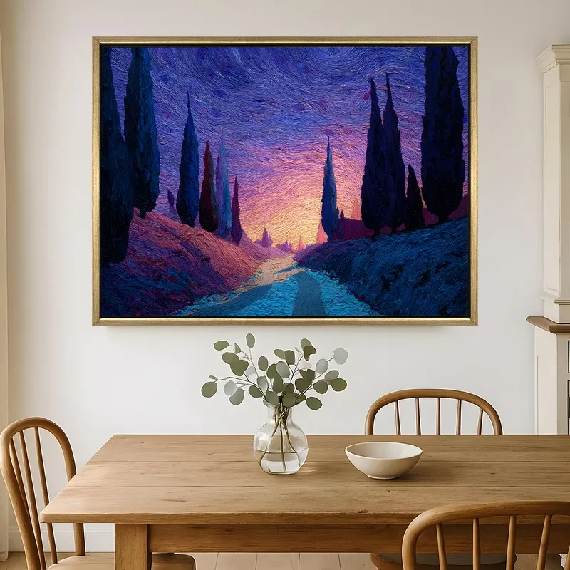 Moonlit Journey Canvas Wall Painting With Frame media 1