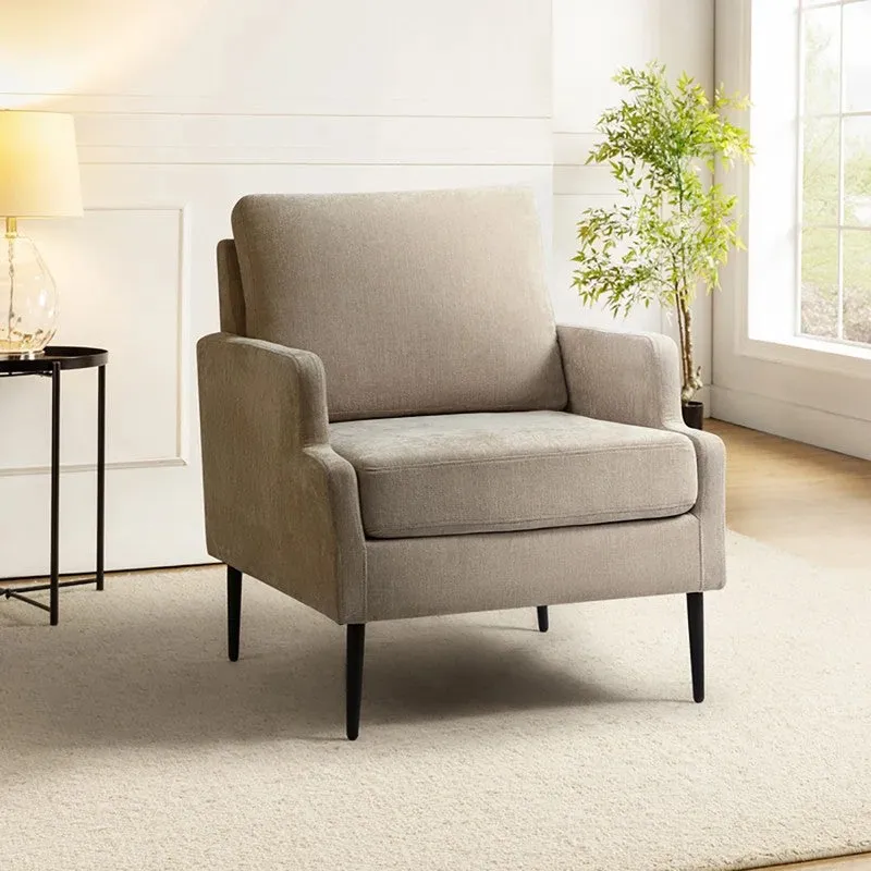 Nexora Neem Wood Accent Chair - Beige media 3