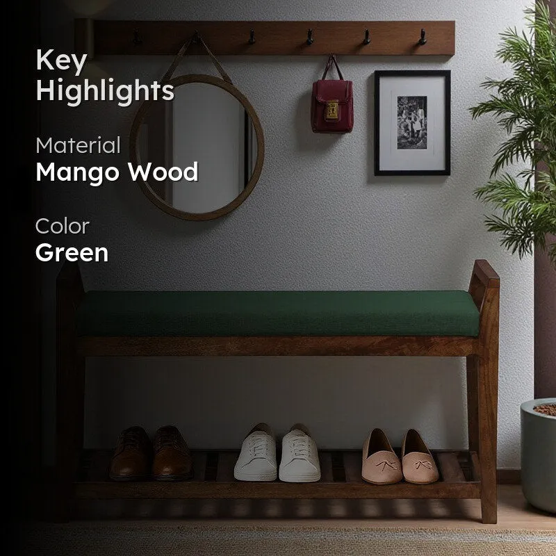Drift Mango Wood Shoe Rack - Green media 2