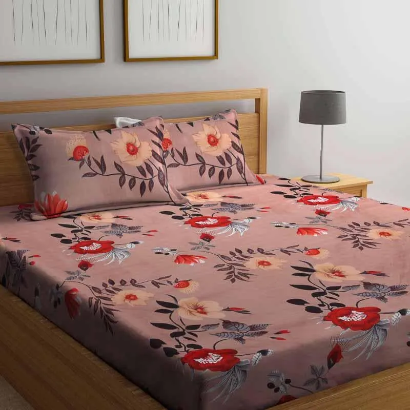 Lush Florals Printed Bedsheet - 150 GSM media 3
