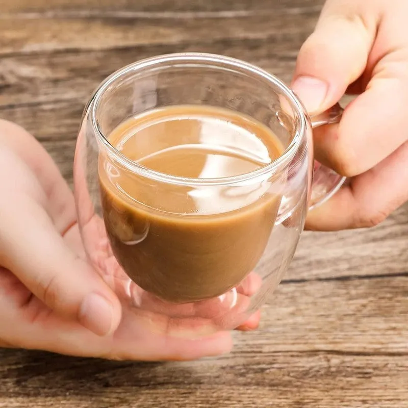 Elegant Glass Coffee Mug (250 mL Each) - Set Of Two media 5