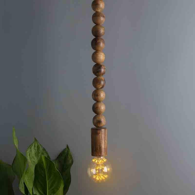 Savage Beaded Wooden Ceiling Lamp media 3