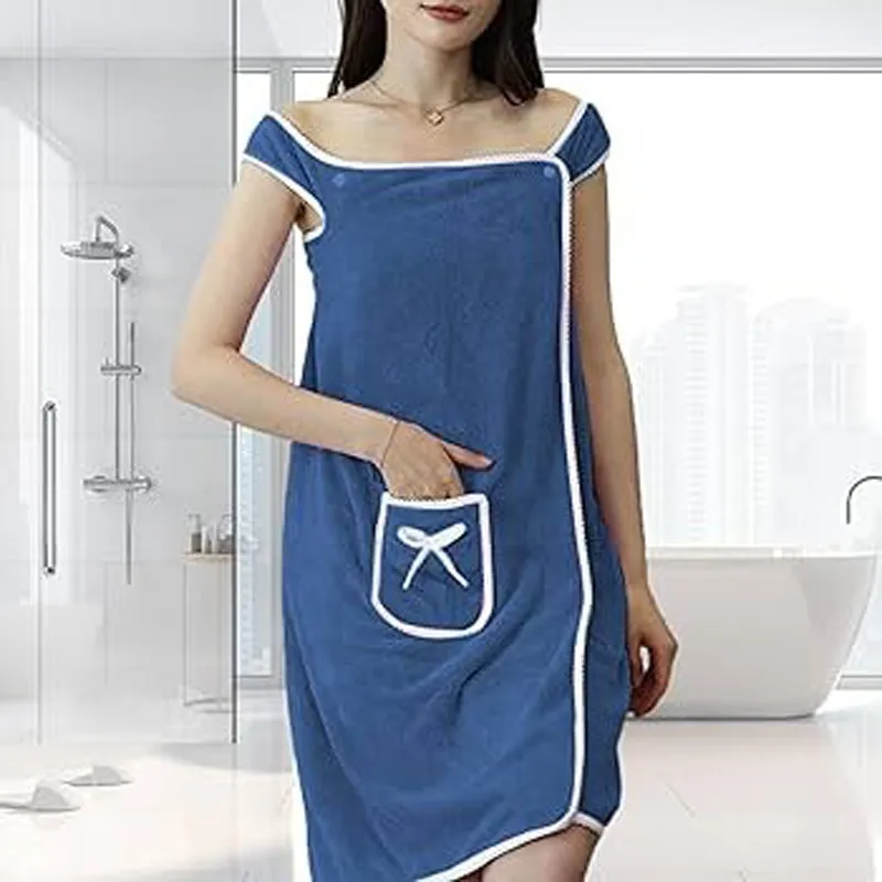 Velvessa Microfiber Bath Wrap - Blue media 7